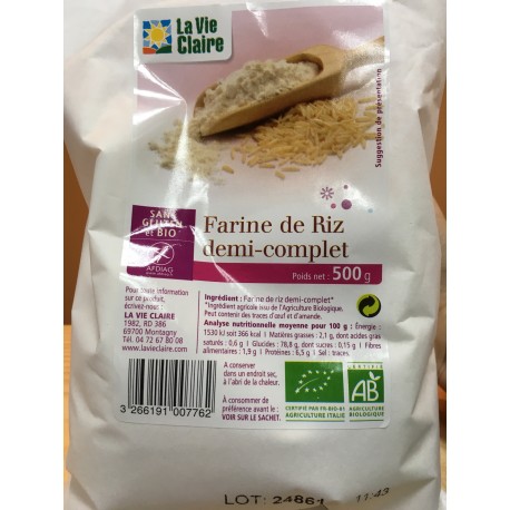 Farine de riz blanche bio - 500g, Ma Vie sans Gluten