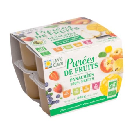 Coupelles: Compote de Fruits Bébé Pommes Myrtilles - Dès 8 mois