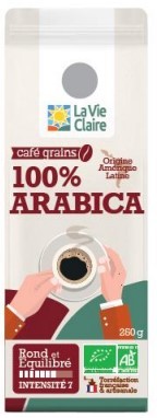 Café pur Arabica en grains bio - La vie claire